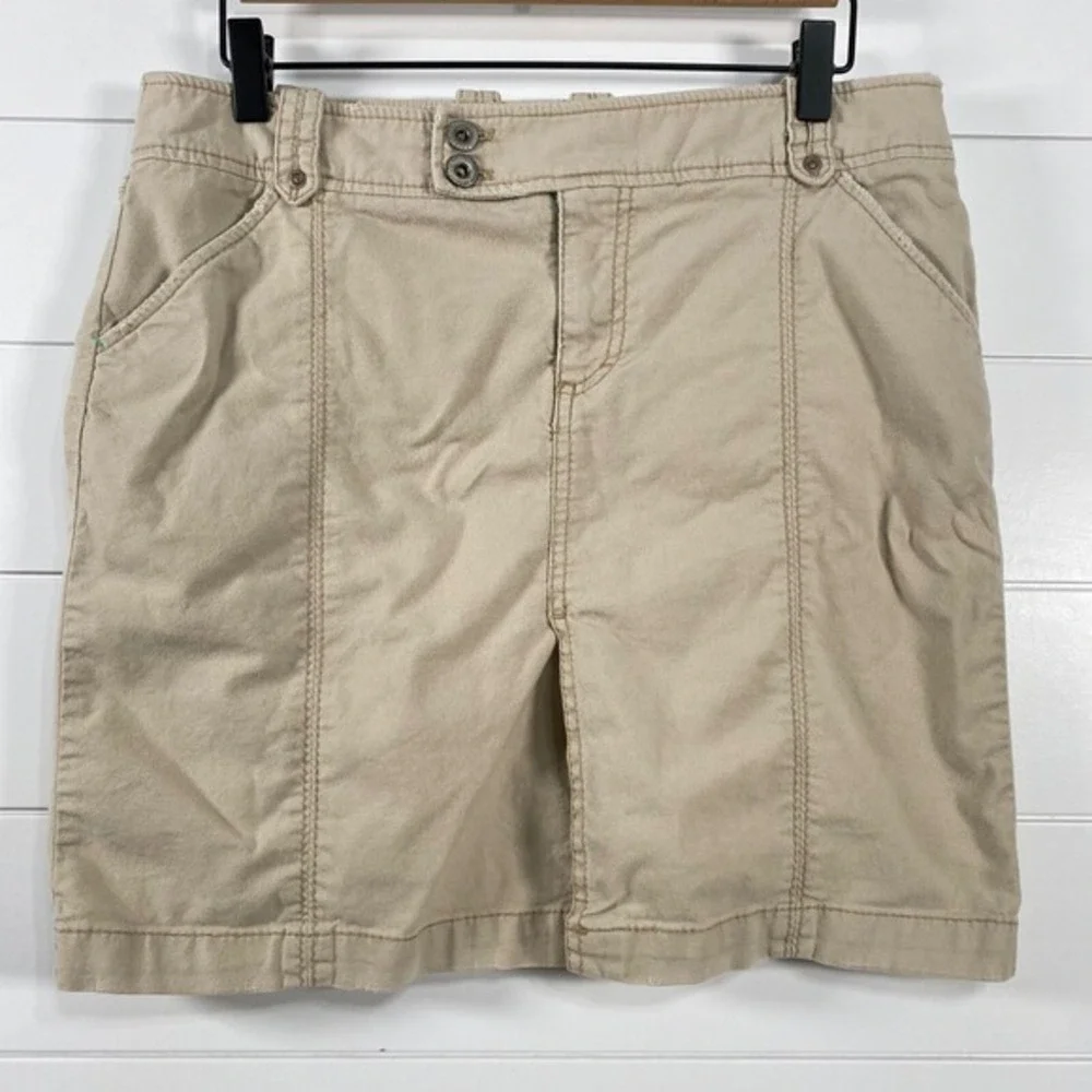 Vintage American Eagle Outfitters Womens Y2K‎ Skirt sz 8 Tan Cotton Blend Knee